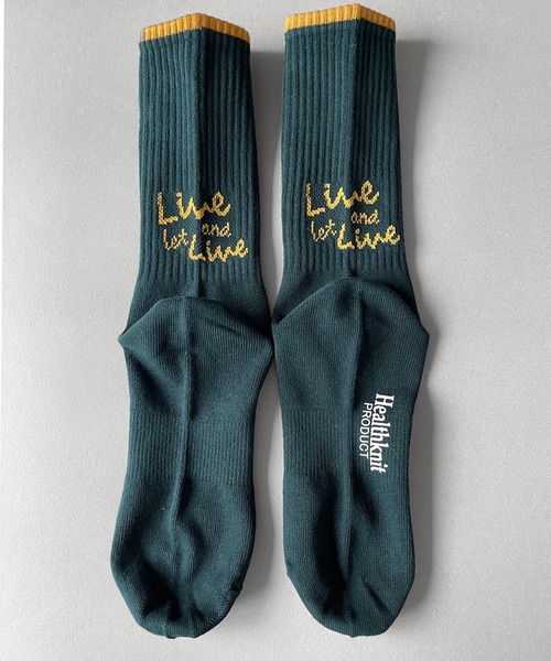 Healthknit(ヘルスニット)の「Healthknit Product/ヘルスニットプロダクト 靴下 クルーソックス ブランド ロゴ スポーツ ストリート ハイソックス(ソックス/靴下・メンズ・サックスブルー/グリーン/ホワイト系1/ブラック系1/ブラック系2/ホワイト系2・25-27CM)」の6枚目の写真