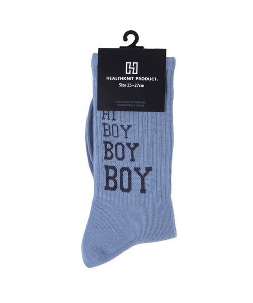 Healthknit(ヘルスニット)の「Healthknit Product/ヘルスニットプロダクト 靴下 クルーソックス ブランド ロゴ スポーツ ストリート ハイソックス(ソックス/靴下・メンズ・サックスブルー/グリーン/ホワイト系1/ブラック系1/ブラック系2/ホワイト系2・25-27CM)」の19枚目の写真
