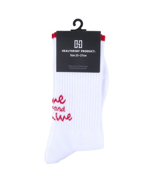 Healthknit(ヘルスニット)の「Healthknit Product/ヘルスニットプロダクト 靴下 クルーソックス ブランド ロゴ スポーツ ストリート ハイソックス(ソックス/靴下・メンズ・サックスブルー/グリーン/ホワイト系1/ブラック系1/ブラック系2/ホワイト系2・25-27CM)」の16枚目の写真