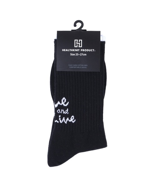 Healthknit(ヘルスニット)の「Healthknit Product/ヘルスニットプロダクト 靴下 クルーソックス ブランド ロゴ スポーツ ストリート ハイソックス(ソックス/靴下・メンズ・サックスブルー/グリーン/ホワイト系1/ブラック系1/ブラック系2/ホワイト系2・25-27CM)」の15枚目の写真