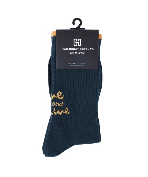 Healthknit(ヘルスニット)の「Healthknit Product/ヘルスニットプロダクト 靴下 クルーソックス ブランド ロゴ スポーツ ストリート ハイソックス(ソックス/靴下・メンズ・サックスブルー/グリーン/ホワイト系1/ブラック系1/ブラック系2/ホワイト系2・25-27CM)」の14枚目の写真