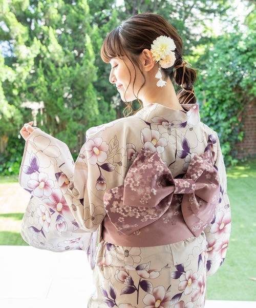 Honeys（ハニーズ）の「浴衣ダリアコサージュヘアクリップ（バレッタ/ヘアクリップ・レディース・アイボリー/ラベンダー/パープル・FREE）」の4枚目の写真