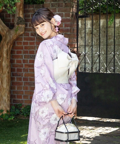 Honeys（ハニーズ）の「浴衣ダリアコサージュヘアクリップ（バレッタ/ヘアクリップ・レディース・アイボリー/ラベンダー/パープル・FREE）」の12枚目の写真