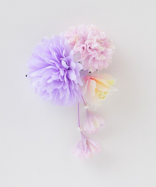 Honeys（ハニーズ）の「浴衣ダリアコサージュヘアクリップ（バレッタ/ヘアクリップ・レディース・アイボリー/ラベンダー/パープル・FREE）」の22枚目の写真