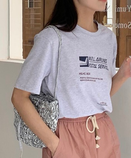 LYEON(リヨン)の「ロゴTシャツ2(Tシャツ/カットソー・レディース・グレー/ホワイト・FREE)」の2枚目の写真