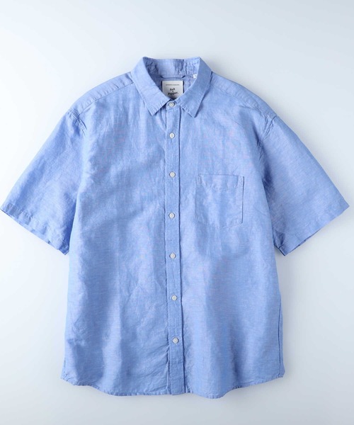 Salt&Pepper（ソルトアンドペッパー）の「【Salt&Pepper】綿麻レギュラー半袖シャツ（シャツ/ブラウス・メンズ・ホワイト/ネイビー/サックスブルー・L/S/M/XL）」の5枚目の写真