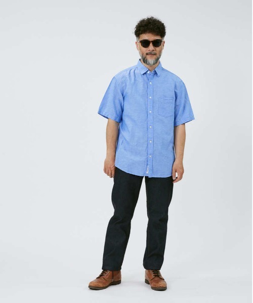 Salt&Pepper（ソルトアンドペッパー）の「【Salt&Pepper】綿麻レギュラー半袖シャツ（シャツ/ブラウス・メンズ・ホワイト/ネイビー/サックスブルー・L/S/M/XL）」の17枚目の写真