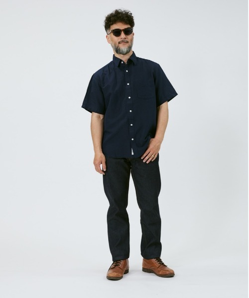 Salt&Pepper（ソルトアンドペッパー）の「【Salt&Pepper】綿麻レギュラー半袖シャツ（シャツ/ブラウス・メンズ・ホワイト/ネイビー/サックスブルー・L/S/M/XL）」の14枚目の写真