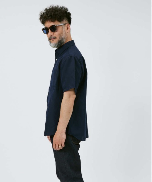 Salt&Pepper（ソルトアンドペッパー）の「【Salt&Pepper】綿麻レギュラー半袖シャツ（シャツ/ブラウス・メンズ・ホワイト/ネイビー/サックスブルー・L/S/M/XL）」の15枚目の写真