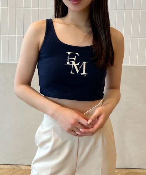 EIMY ISTOIRE(エイミーイストワール)の「エンブロイダリーEMロゴタンクトップ(タンクトップ・レディース・ネイビー/グレー/ホワイト/ピンク/その他/ブラック・FREE)」の14枚目の写真