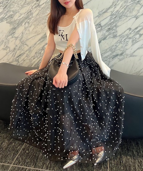 EIMY ISTOIRE(エイミーイストワール)の「エンブロイダリーEMロゴタンクトップ(タンクトップ・レディース・ネイビー/グレー/ホワイト/ピンク/その他/ブラック・FREE)」の8枚目の写真