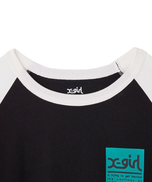 X-girl（エックスガール）の「WORDS FACE B/B TEE（Tシャツ/カットソー・レディース・ホワイト/ブラック・L/M/S/XL）」の7枚目の写真