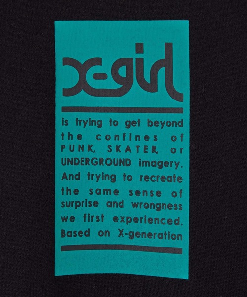 X-girl（エックスガール）の「WORDS FACE B/B TEE（Tシャツ/カットソー・レディース・ホワイト/ブラック・L/M/S/XL）」の4枚目の写真