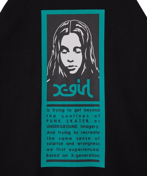 X-girl（エックスガール）の「WORDS FACE B/B TEE（Tシャツ/カットソー・レディース・ホワイト/ブラック・L/M/S/XL）」の5枚目の写真