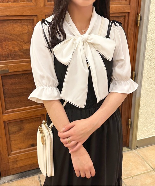 apres jour(アプレジュール)の「ピコレースアソートボウタイブラウス【ZOZOTOWN限定アイテム】(シャツ/ブラウス・レディース・ホワイト系その他/ブラック系その他/オフホワイト/グレー・フリー/X-LARGE)」の13枚目の写真