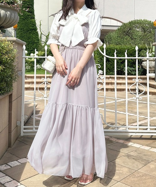 apres jour(アプレジュール)の「ピコレースアソートボウタイブラウス【ZOZOTOWN限定アイテム】(シャツ/ブラウス・レディース・ホワイト系その他/ブラック系その他/オフホワイト/グレー・フリー/X-LARGE)」の7枚目の写真