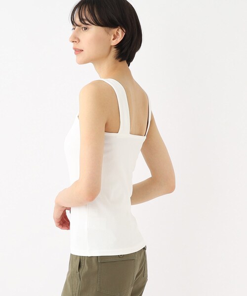 OPAQUE.CLIP（オペークドットクリップ）の「ワイドストラップキャミソール【洗濯機洗い可】（タンクトップ・レディース・ブラック/キャメル/オフホワイト・38/40）」の5枚目の写真