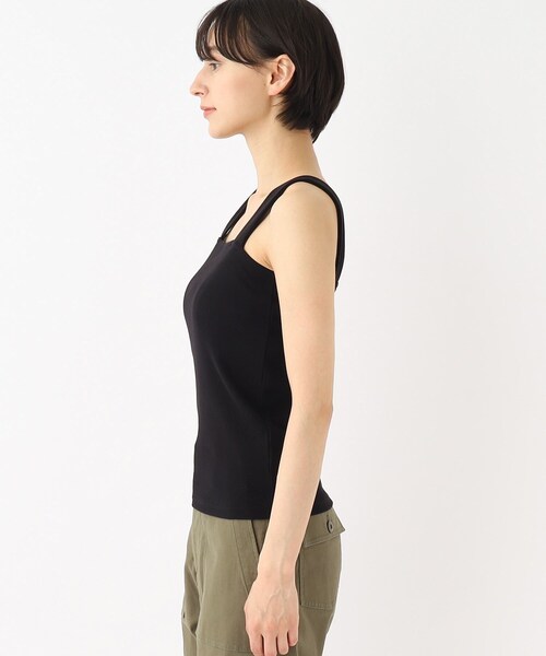OPAQUE.CLIP（オペークドットクリップ）の「ワイドストラップキャミソール【洗濯機洗い可】（タンクトップ・レディース・ブラック/キャメル/オフホワイト・38/40）」の20枚目の写真
