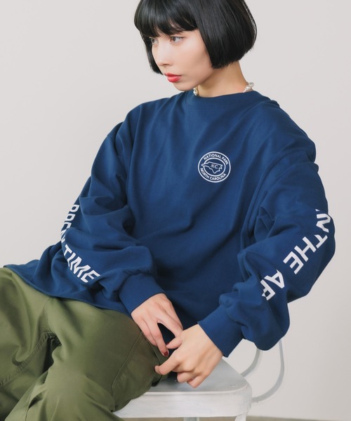 PARROTT CANVAS(パロットキャンバス)の「PARROTT CANVAS/パロットキャンバス BREAK TIME L/S TEE ロンT(Tシャツ/カットソー・レディース・ネイビー/オフホワイト・M)」の18枚目の写真