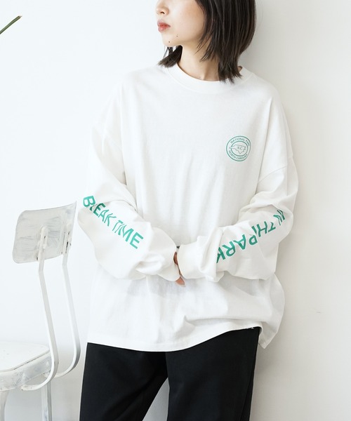 PARROTT CANVAS(パロットキャンバス)の「PARROTT CANVAS/パロットキャンバス BREAK TIME L/S TEE ロンT(Tシャツ/カットソー・レディース・ネイビー/オフホワイト・M)」の21枚目の写真
