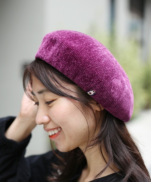 チチカカ（チチカカ）の「モールヤーンベレー帽（ハンチング/ベレー帽・レディース・ベージュ/オレンジ/チャコールグレー/ダークグリーン/イエロー/パープル・FREE）」の4枚目の写真