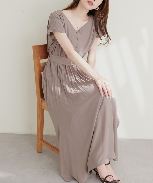 カシュクール2WAYプリーツワンピース
