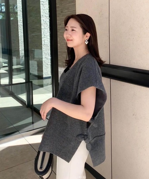 セール】サイドリボンベスト（ベスト）｜Fit more（フィットモア）の