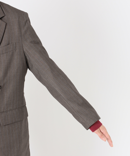 JOURNAL STANDARD relume(ジャーナルスタンダード レリューム)の「TR ストライプ ダブルブレストジャケット(テーラードジャケット・メンズ・グレー/ブラウン/ブラック・LARGE/MEDIUM)」の8枚目の写真