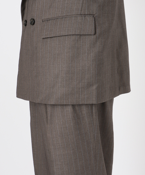 JOURNAL STANDARD relume(ジャーナルスタンダード レリューム)の「TR ストライプ ダブルブレストジャケット(テーラードジャケット・メンズ・グレー/ブラウン/ブラック・LARGE/MEDIUM)」の10枚目の写真