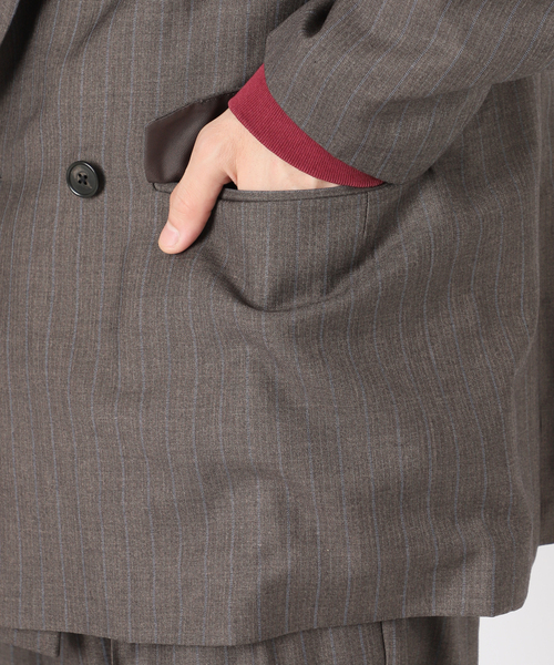 JOURNAL STANDARD relume(ジャーナルスタンダード レリューム)の「TR ストライプ ダブルブレストジャケット(テーラードジャケット・メンズ・グレー/ブラウン/ブラック・LARGE/MEDIUM)」の11枚目の写真
