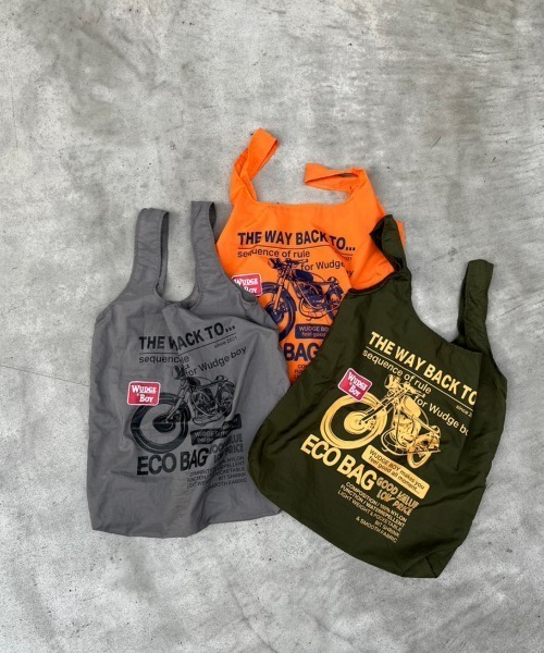 WudgeBoy(ワッジボーイ)の「college nylon eco bag(エコバッグ/サブバッグ・レディース・グレー/オレンジ/カーキ・FREE)」の7枚目の写真