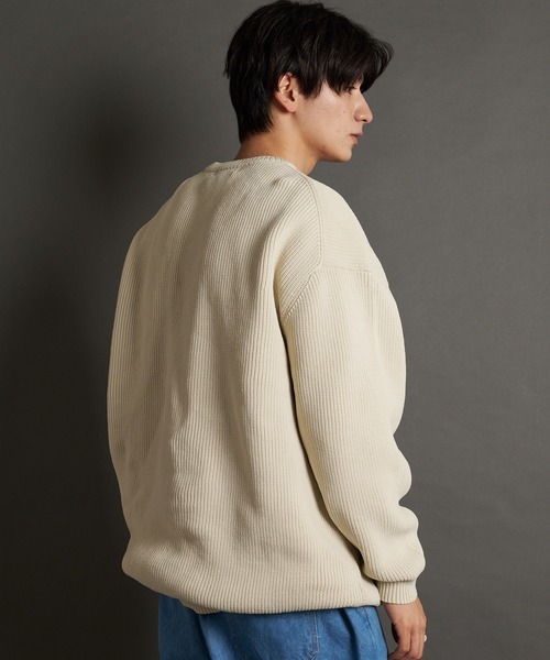 JACKROSE(ジャックローズ)の「JE-レイヤードクルーニット(ニット/セーター・メンズ・アイボリー/ブラック/ブルーグリーン/オレンジ・M/L)」の15枚目の写真