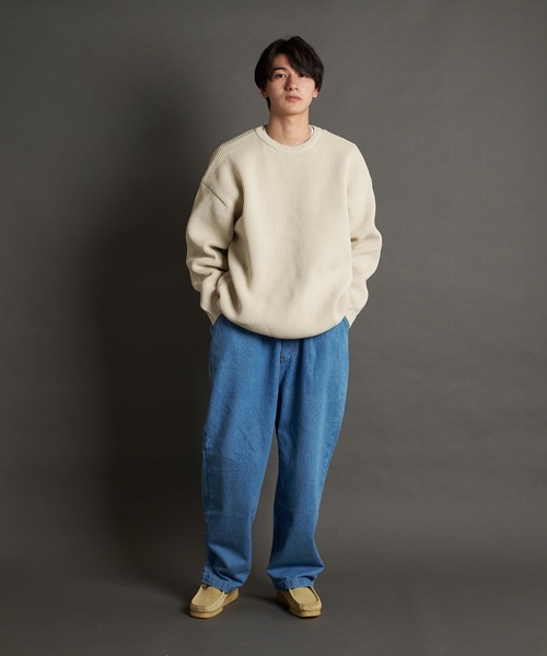 JACKROSE(ジャックローズ)の「JE-レイヤードクルーニット(ニット/セーター・メンズ・アイボリー/ブラック/ブルーグリーン/オレンジ・M/L)」の20枚目の写真