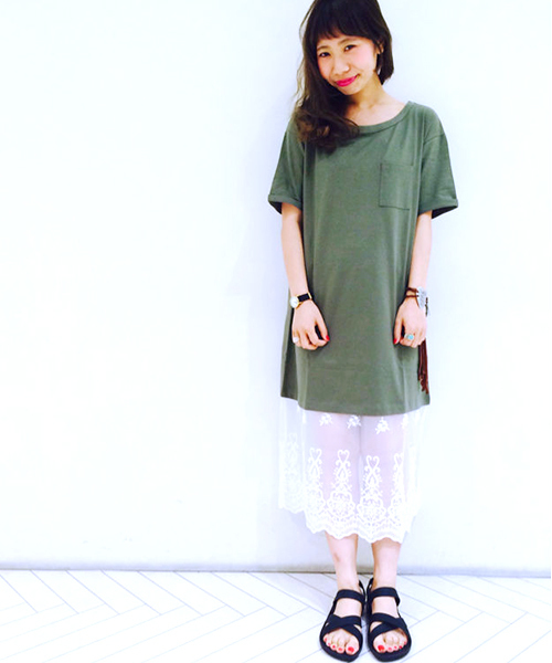 Kastane（カスタネ）の「【Kastane】ドッキングワンピース（ワンピース・レディース・アイボリー/グレー/カーキ・FREE）」の4枚目の写真