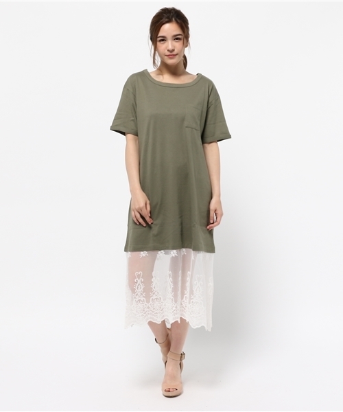 Kastane（カスタネ）の「【Kastane】ドッキングワンピース（ワンピース・レディース・アイボリー/グレー/カーキ・FREE）」の5枚目の写真