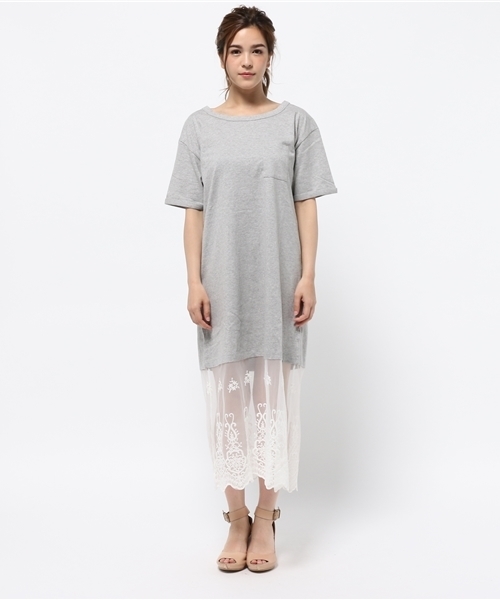 Kastane（カスタネ）の「【Kastane】ドッキングワンピース（ワンピース・レディース・アイボリー/グレー/カーキ・FREE）」の6枚目の写真