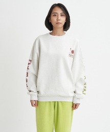 ROXY SURF PO/ロキシー撥水加工サーフテイストグラフィック裏起毛クルーネックスウェット