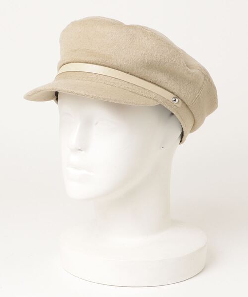 Casselini(キャセリーニ)の「【Casselini】ポイントレザーキャスケット 232-110702(キャスケット・レディース・アイボリー/ブラック/マルチ・FREE)」の1枚目の写真