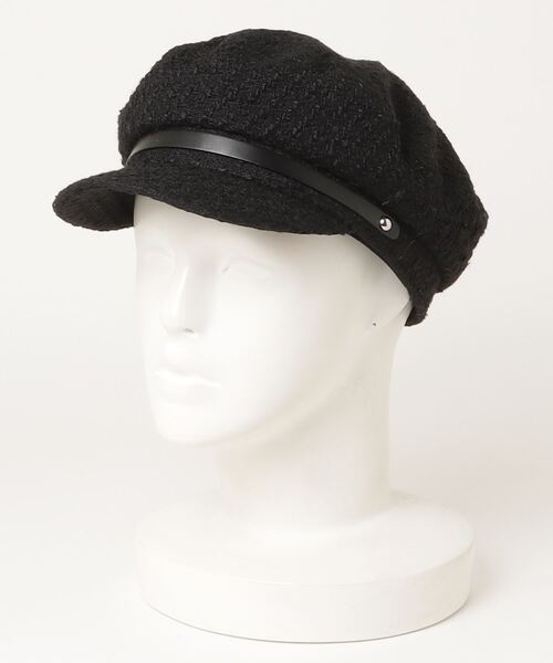 Casselini(キャセリーニ)の「【Casselini】ポイントレザーキャスケット 232-110702(キャスケット・レディース・アイボリー/ブラック/マルチ・FREE)」の2枚目の写真