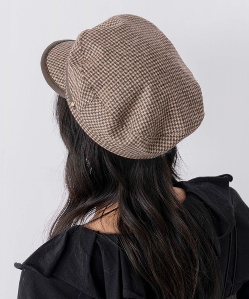 Casselini(キャセリーニ)の「【Casselini】ポイントレザーキャスケット 232-110702(キャスケット・レディース・アイボリー/ブラック/マルチ・FREE)」の6枚目の写真