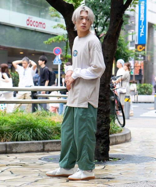 FILA(フィラ)の「【FILA/フィラ】フェイクレイヤード 胸ワンポイント刺繍 ロンT ドロップショルダー ストリート ビッグシルエット(Tシャツ/カットソー・メンズ・ブラック/ダークグリーン/ライトベージュ・MEDIUM/LARGE/X-LARGE)」の15枚目の写真