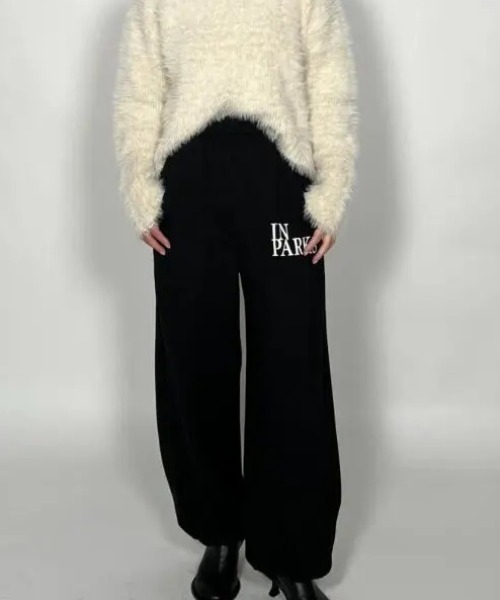 CHIGNON(シニヨン)の「CHIGNON 裏毛ロゴ2WAYパンツ(スウェットパンツ・レディース・ベージュ/チャコールグレー/ブラック・FREE)」の7枚目の写真