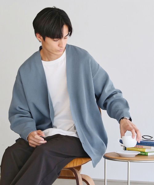 LIL VENDARS(リルヴェンダース)の「【洗える】4WAYストレッチウォッシャブルカーディガン(カーディガン/ボレロ・メンズ・ネイビー/ブラウン/チャコール/ベージュ系/ブラック/ブルーグレー・M/L/XL)」の15枚目の写真