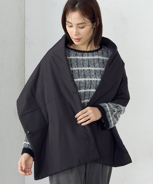 MONO COMME CA(モノコムサ)の「中綿キルトストール(ストール/ショール・レディース・ブラック/モカ・FREE)」の13枚目の写真