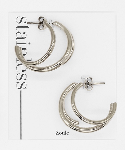 Zoule(ゾーラ)の「Zoule ゾーラ:stainless P-20 ステンレスピアス(ピアス(両耳用)・レディース・ゴールド/シルバー・FREE)」の6枚目の写真