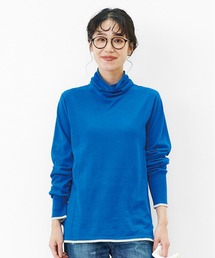 リブ イン コンフォート 一枚でもインナーにも!エアリーな着心地がうれしい カポック混素材のゆるやかタートルニットトップス