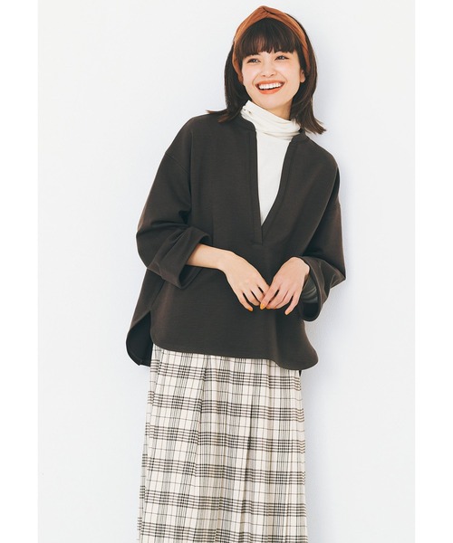 Live in comfort(リブインコンフォート)の「リブ イン コンフォート 一枚でもインナーにも!エアリーな着心地がうれしい カポック混素材のゆるやかタートルニットトップス(ニット/セーター・レディース・オフホワイト/ブルー/ブラック・LARGE/X-LARGE/MEDIUM/XX-LARGE/SMALL)」の14枚目の写真