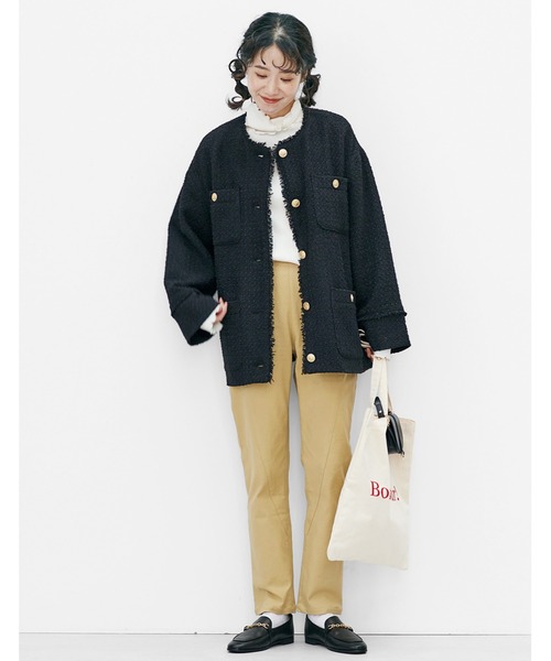 Live in comfort(リブインコンフォート)の「リブ イン コンフォート 一枚でもインナーにも!エアリーな着心地がうれしい カポック混素材のゆるやかタートルニットトップス(ニット/セーター・レディース・オフホワイト/ブルー/ブラック・LARGE/X-LARGE/MEDIUM/XX-LARGE/SMALL)」の15枚目の写真