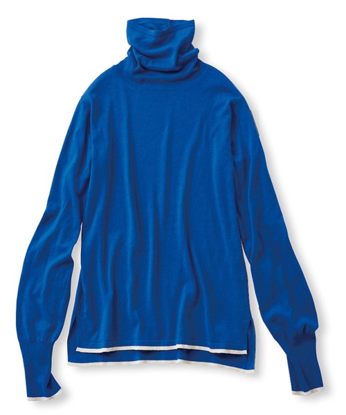 Live in comfort(リブインコンフォート)の「リブ イン コンフォート 一枚でもインナーにも!エアリーな着心地がうれしい カポック混素材のゆるやかタートルニットトップス(ニット/セーター・レディース・オフホワイト/ブルー/ブラック・LARGE/X-LARGE/MEDIUM/XX-LARGE/SMALL)」の19枚目の写真