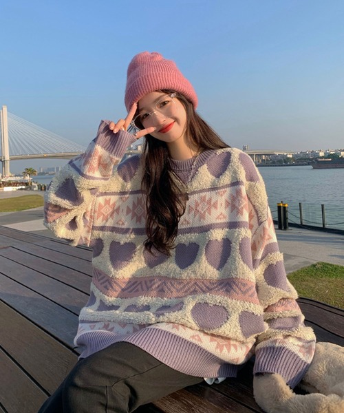 morph8ne ハートニット MORPH8NE モルフィン ハートニット パープル - メルカリ